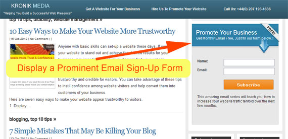 3. Start Building Your Email List From Day One