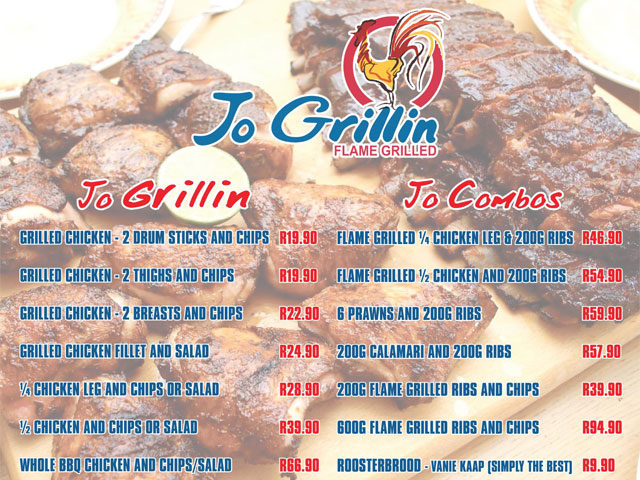 Signage – Menu Board Jo Grillin
