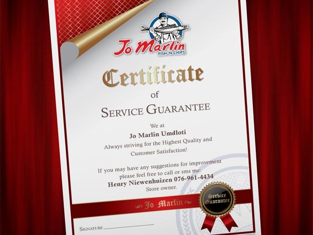 Jo Marlin Certificate